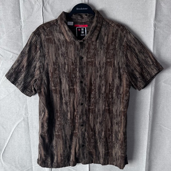 Roark Other - Men's Short Sleeve Brown Patterned Button-Up Shirt